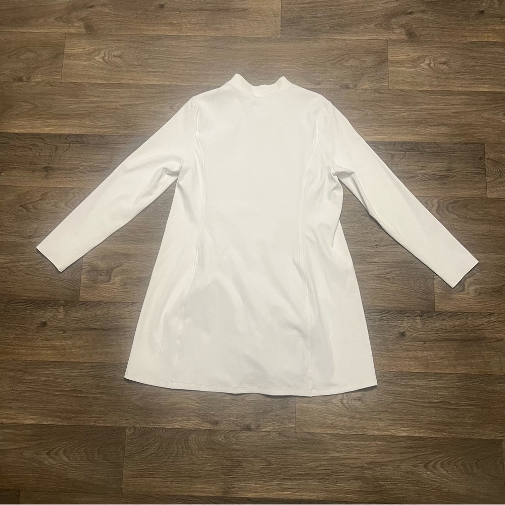 SPANX Contour Rib Long Sleeve Zip Front Dress in Vivid White Long Sleeve Size 1X - Picture 10 of 10